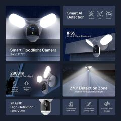 TP-Link Tapo C720 4MP 2K Akıllı Projektörlü (Floodlight) Dış Mekan Wi-Fi Güvenlik Kamerası