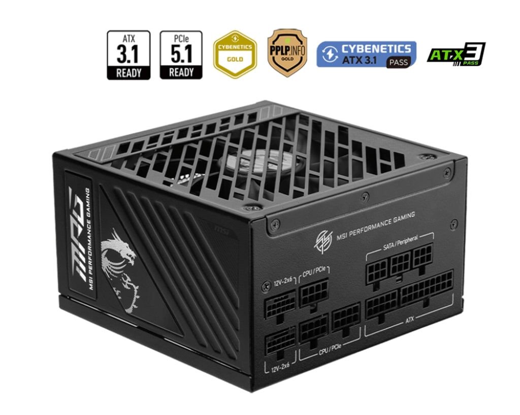 MSI MPG A1000G PCIE5 1000W 80+ Gold Tam Modüler Güç Kaynağı (ATX 3.0 Destekli)