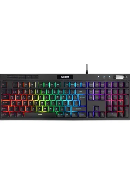 Everest KB-68 Shin Siyah Rainbow Q Membrane Klavye RGB