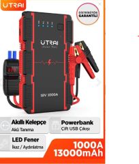 Utrai Jstar Mini 13000mAh 1000A Taşınabilir Araç Akü Takviye Cihazı (Jump Starter)
