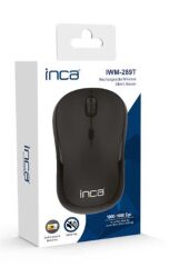 Inca IWM-289T 2.4GHz Wireless Şarj Edilebilir Sessiz Tıklama Optik Mouse - Siyah