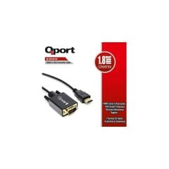 QPORT Q-HVG18 HDMI to VGA 1,8m Dönüştürücü Kablo