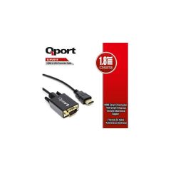 QPORT Q-HVG18 HDMI to VGA 1,8m Dönüştürücü Kablo