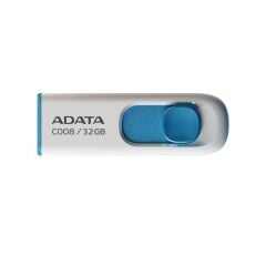Adata C008 32GB Classic USB 2.0 Kapaksız Sürgülü Flash Bellek - Beyaz/Mavi