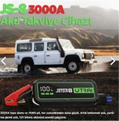 Utrai Jstar 8 20000mAh 3000A Taşınabilir Araç Akü Takviye Cihazı (Jump Starter)