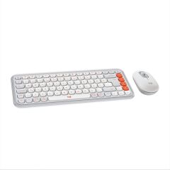Logitech Pop Icon Combo Bluetooth Kablosuz Klavye Mouse Seti - Grafit/Beyaz 920-013076