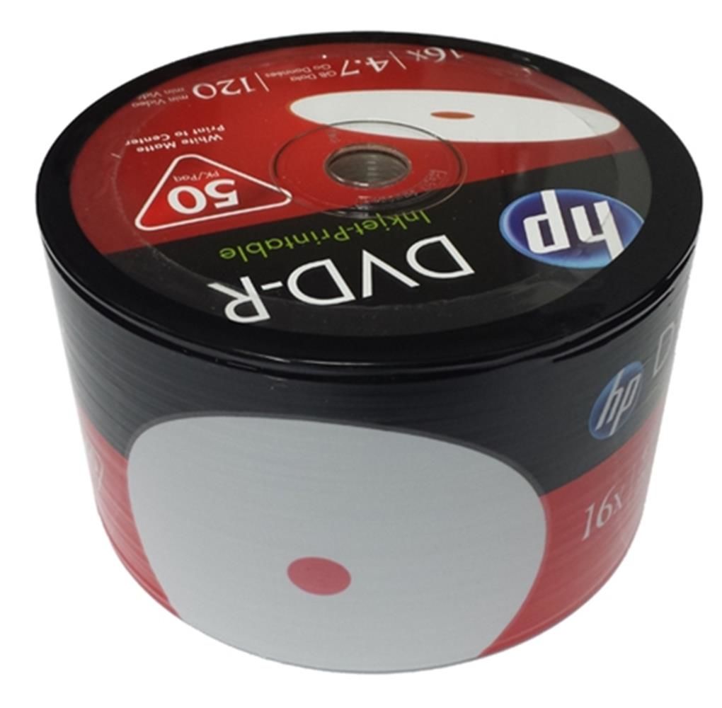 HP DVD-R 4.7GB 120min 16X 50’li Shrink Printable
