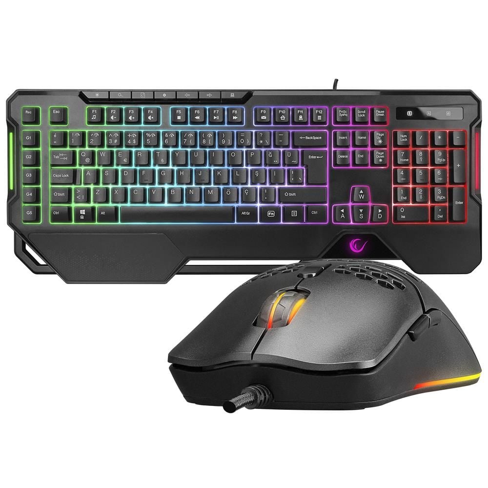 Rampage KM-R96 ELEMENTAL Siyah RGB Aydınlatmalı Q Oyuncu Klavye & Mouse Gaming Set (7200 DPI)