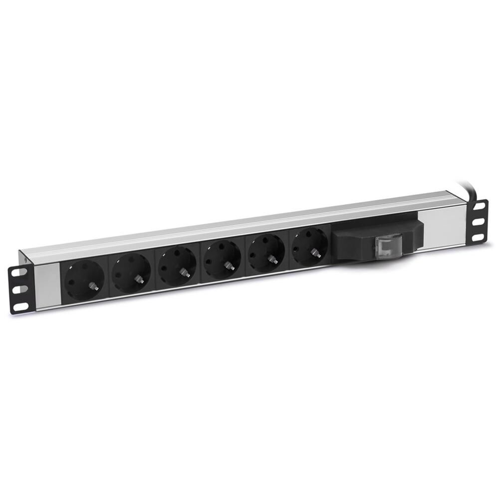 Racksan 6’lı Grup Sigortalı Rack Tipi 19” PDU Priz