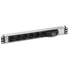 Racksan 6’lı Grup Sigortalı Rack Tipi 19” PDU Priz