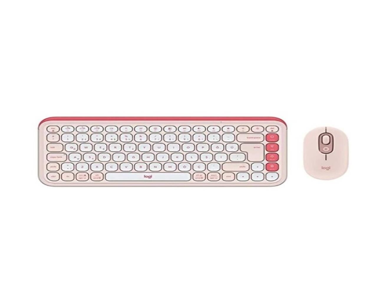 Logitech Pop Icon Combo Pembe Bluetooth Kablosuz Klavye ve Mouse Seti (920-013077)