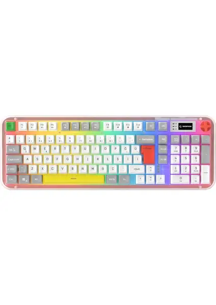 Rampage Reflect 99 Sessiz Beyaz - Gri RGB Q Membrane Oyuncu Klavyesi